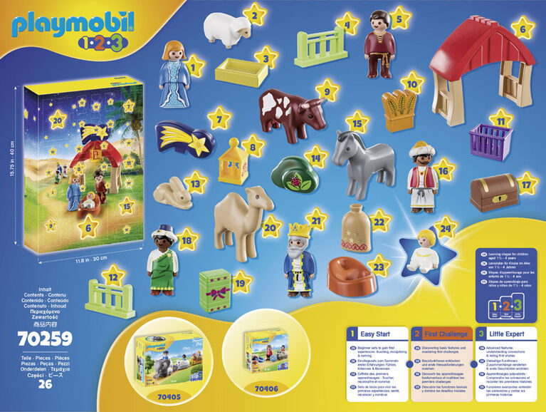 Playmobil - Calendrier de l'Avent 1.2.3  'Animaux et mangeoire"