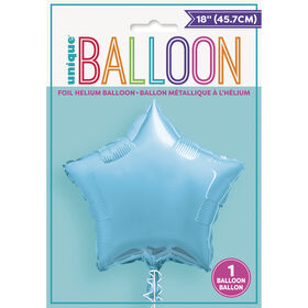Ballon Aluminum En Forme D`Etoile 18 Po - Bleu Poudre