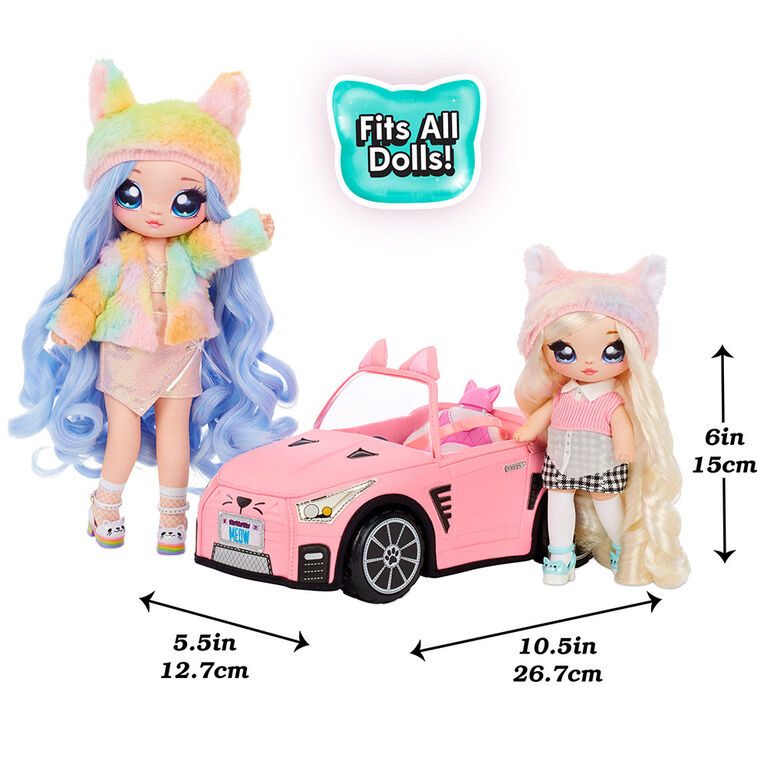Na Na Na Surprise Soft Plush Convertible, Pink Doll Vehicle, Doll Car, Kitty Car
