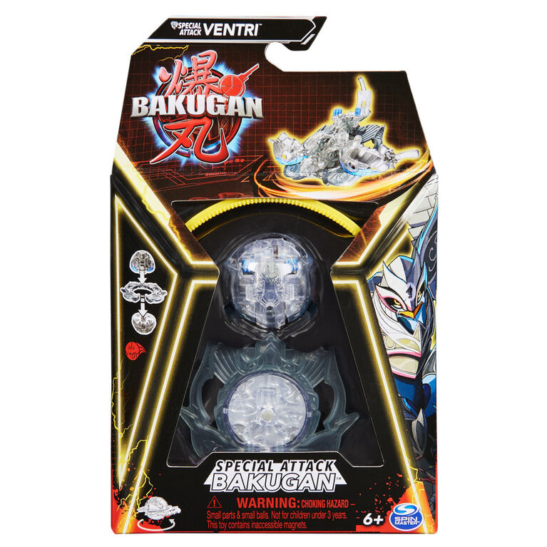 Bakugan, Special Attack Ventri, figurine articul&eacute;e personnalisable rotative et cartes &agrave; collectionner