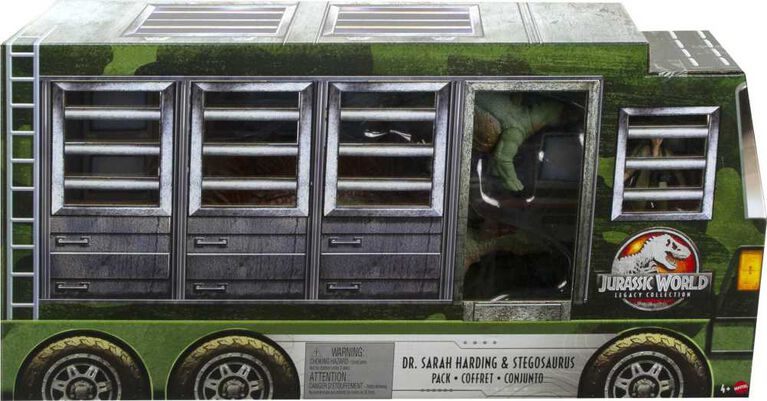 Dr Sarah Harding et dinosaures Stégosaure bébé et adulte Collection Héritage Jurassic World: Dominion, figurines articulées authentiques - Notre exclusivité