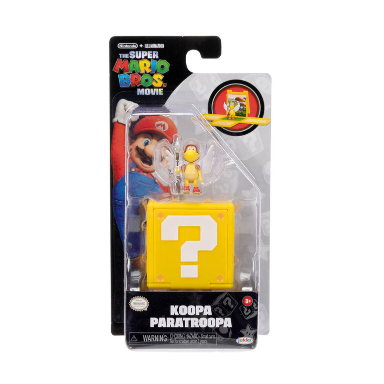 Super Mario Bros Le Film - Figurine miniature 1,25" avec Bloc Point d'interrogation - Koopa Paratroopa