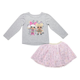 L.O.L SURPRISE! - 2 Piece Combo Set - Grey Heather and Pink- Size 4T - Toys R Us Exclusive