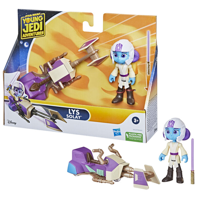 Star Wars Young Jedi Adventures Lys Solay Figure & Speeder Bike, Star Wars Toys, Preschool Toys 4 Inch