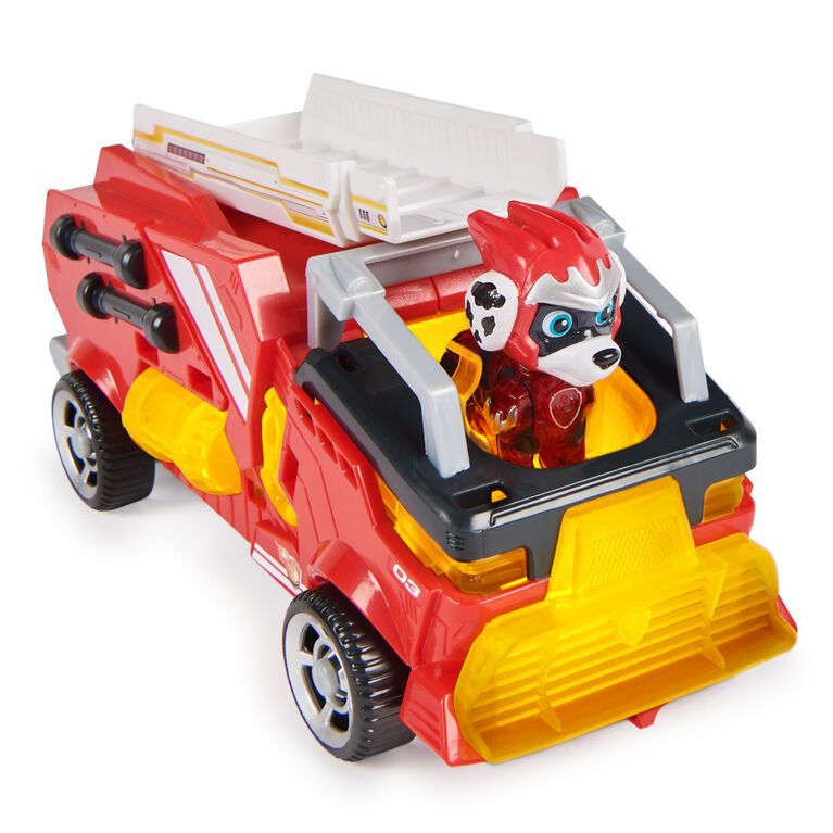 PAW Patrol: The Mighty Movie, Firetruck Toy with Marshall Mighty Pups Action Figure, Lights and Sounds