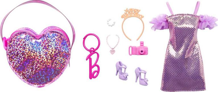 Barbie - Tenue - Sac de luxe avec tenue d'anniversaire et accessoires