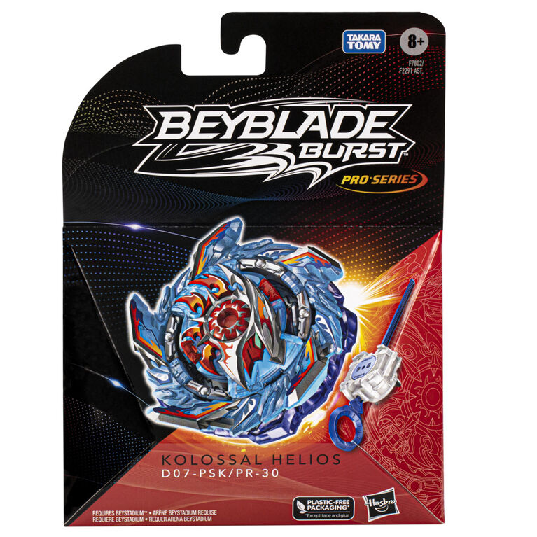 Beyblade Burst Pro Series, Starter Pack Kolossal Helios, toupie de type équilibre avec lanceur Beyblade