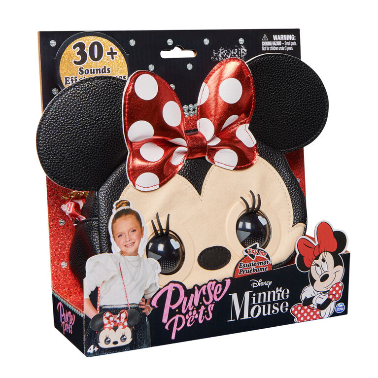 Purse Pets, Disney Minnie Mouse Interactive Pet Toy and Shoulder Bag with over 30 Sounds and Reactions, Crossbody Purse