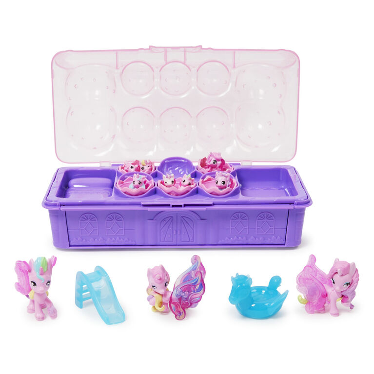 Hatchimals CollEGGtibles, Coffret Famille de licornes avec décor surprise, 10 personnages et 2 accessoires