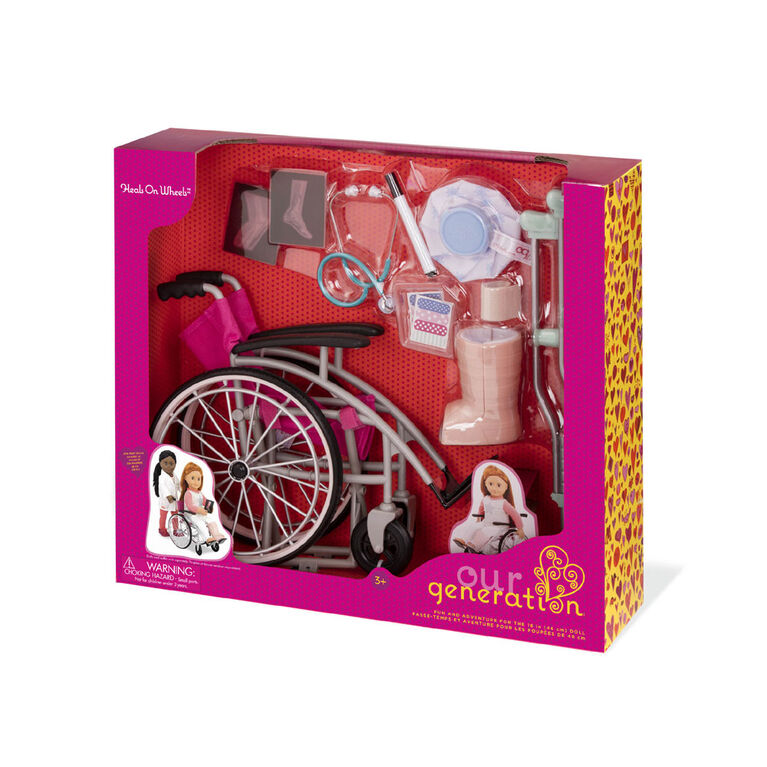 Our Generation, Heals On Wheels, Wheelchair & Medical Accessories for 18-inch Dolls