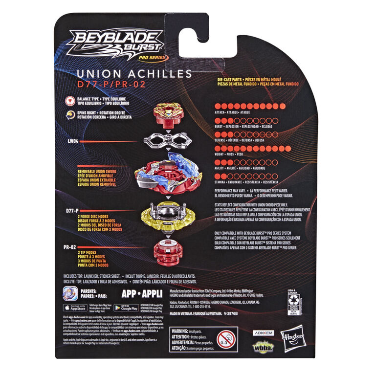 Beyblade Burst Pro Series Union Achilles Spinning Top Starter Pack