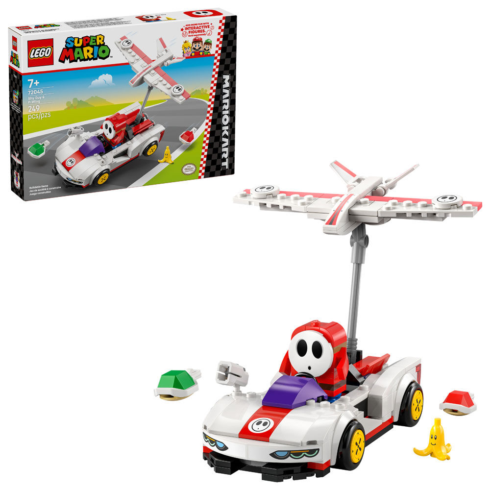LEGO Super Mario: Mario Kart - Shy Guy & P-Wing Building Toy - Pretend Play Set for Ages 7+ - 72045