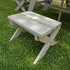 KidKraft - Wooden Octagon Table, Stools and Umbrella Set, Kids' Outdoor Furniture, Barnwood Gray and Navy