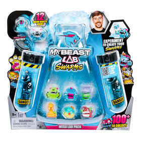 Essaims de laboratoire MrBeast, Mega Lab Pack, 12 essaims &agrave; l'int&eacute;rieur, exp&eacute;rimentez pour faire muter vos essaims, m&eacute;langez, secouez, cr&eacute;ez