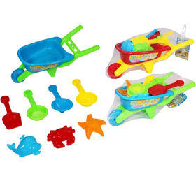 Wheelbarrow Beach Set - 8 Pieces, Assorted Colours