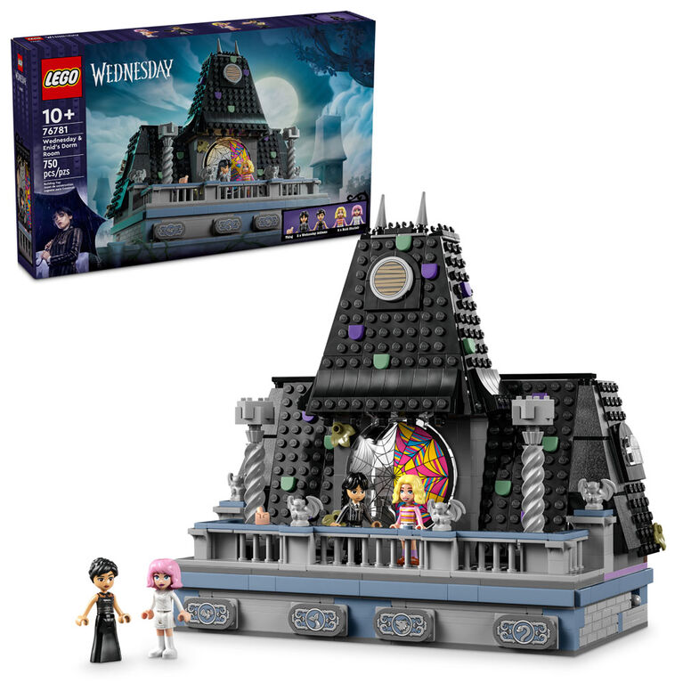 LEGO Mercredi : Le dortoir de Mercredi et Enid, Cadeau de l'Académie Nevermore, 4 minipoupées 76781