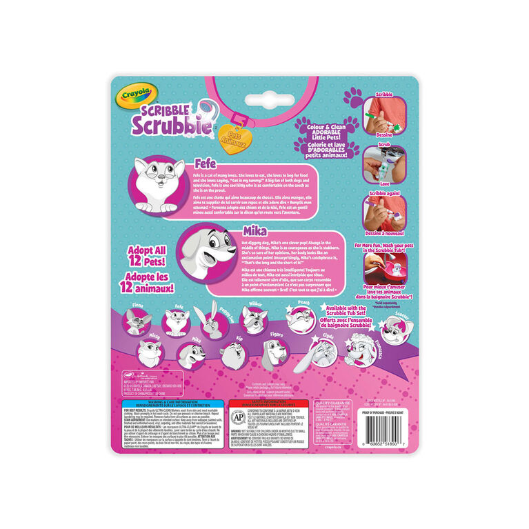 Animaux Crayola Scribble Scrubbie Jeu De 2 Chat Et Chien