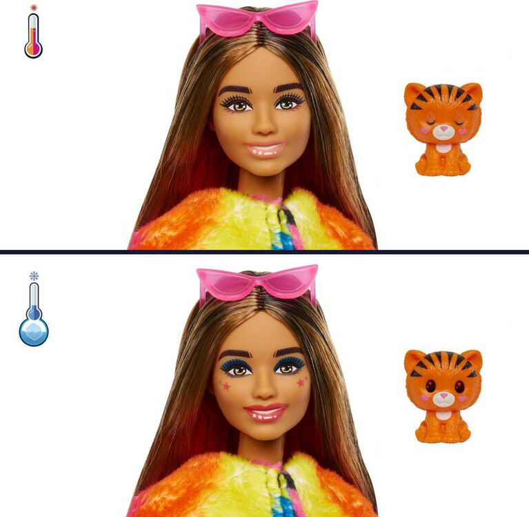 Barbie Cutie Reveal Chelsea Doll and Accessories, Jungle Series, Tiger-Themed Small Doll Set