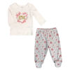 Rococo 2 Piece Footed Pant Set - Pink, Newborn