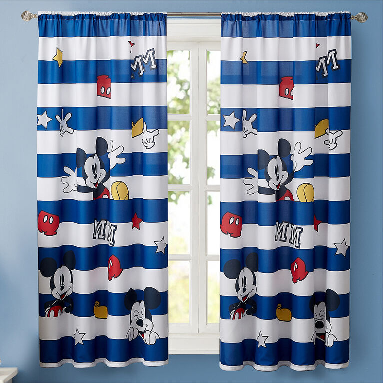 Disney Mickey Mouse Window Curtains for Kids, Set of 2 Panels