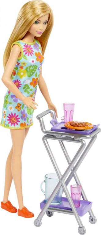 Barbie Doll and Ultimate Pantry Playset, Barbie Kitchen Add-On with 30+ Food-Themed Pieces