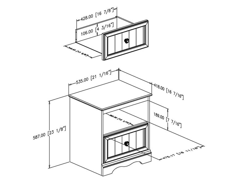 Savannah 1-Drawer Nightstand Pure White