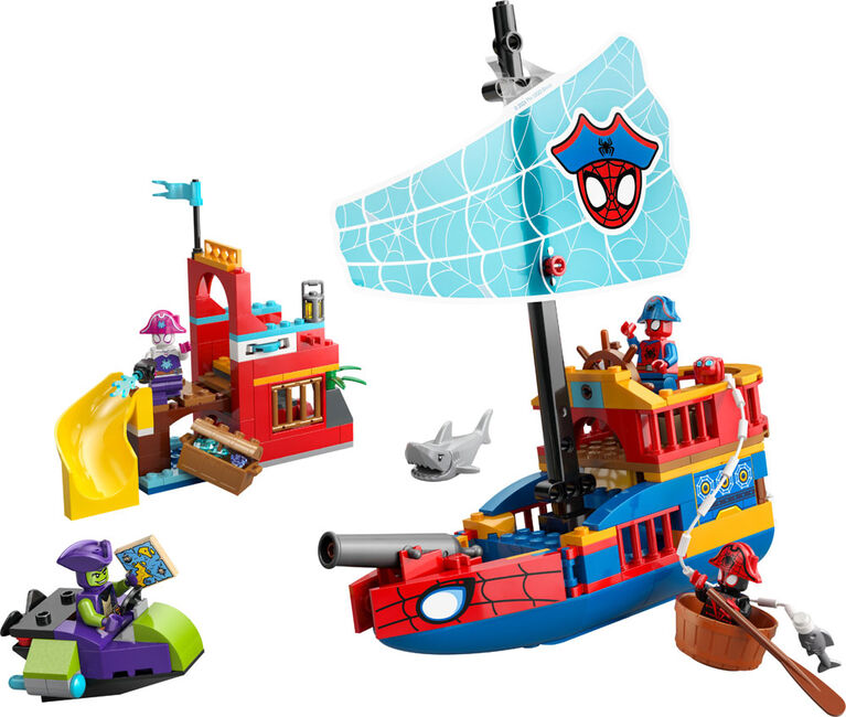 LEGO Marvel Spider-Man et ses Amis Extraordinaires Le Bateau Pirate de l'&Eacute;quipe Spidey Jouet de Construction pour Enfants 11208