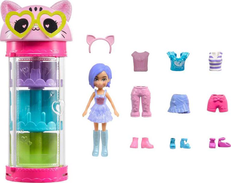 Polly Pocket Style Spinner Fashion Closet Playset with Bella Doll