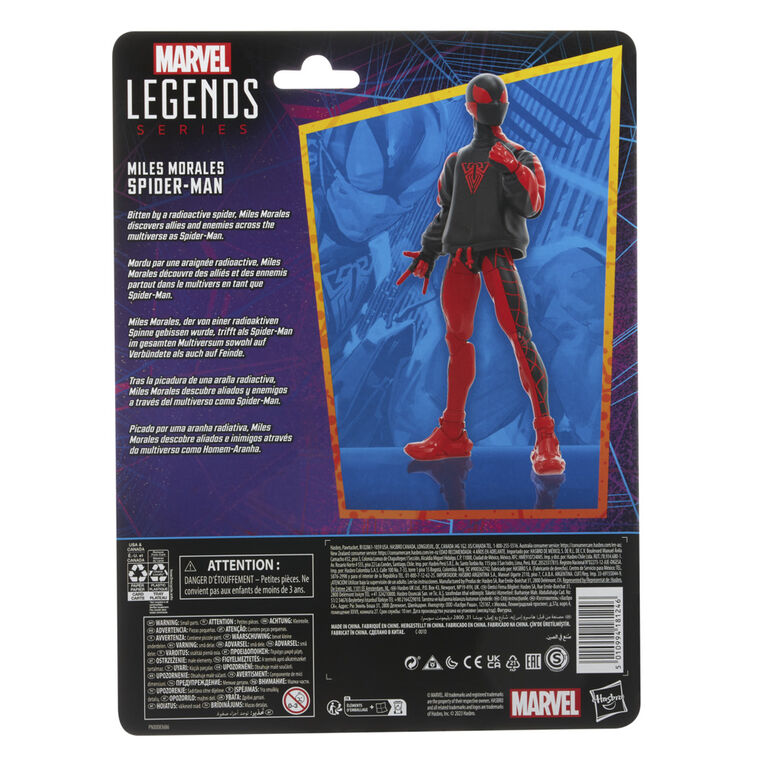 Hasbro Marvel Legends Series Miles Morales Spider-Man, Spider-Man Legends Collectible 6 Inch Action Figures