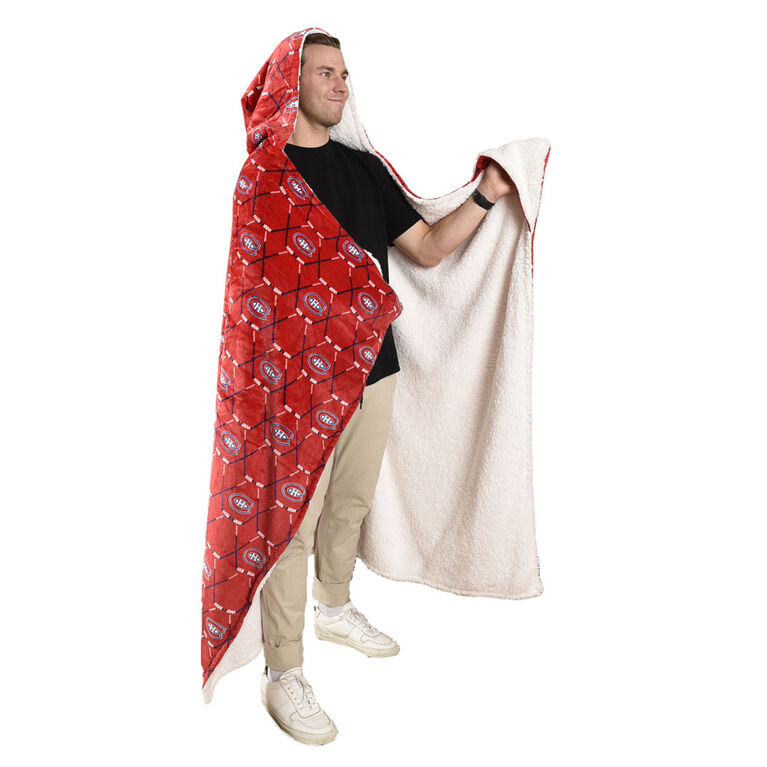 Couverture à capuche des Canadiens de Montréal de la LNH (50 x 70 po)