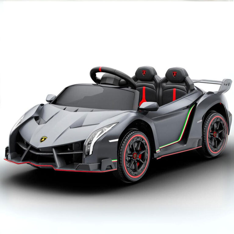KidsVip 12V Lamborghini Veneno avec RC - Argent