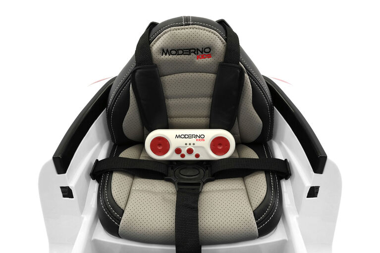 Porteur Roadster à batterie 12 V pour enfants de Moderno Kids – Blanc - Notre exclusivité