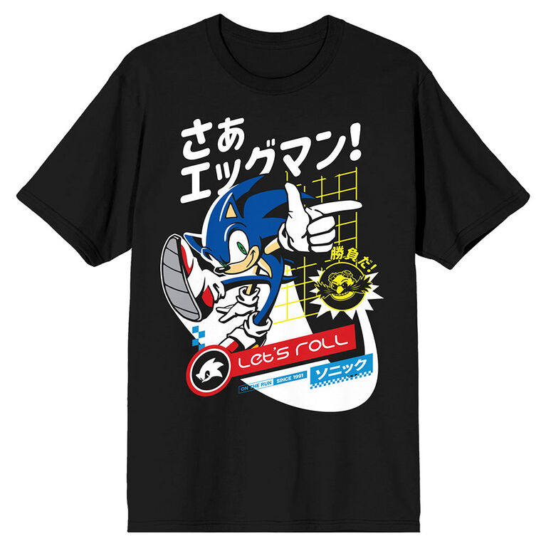 Sonic Kanji Black T-Shirt-Large