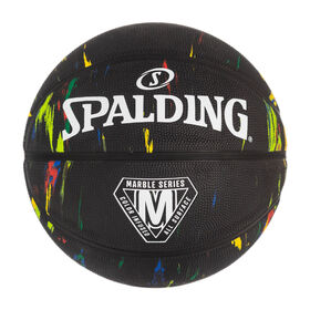 SPALDING MARBLE BLACK BASKETBALL, SIZE 7