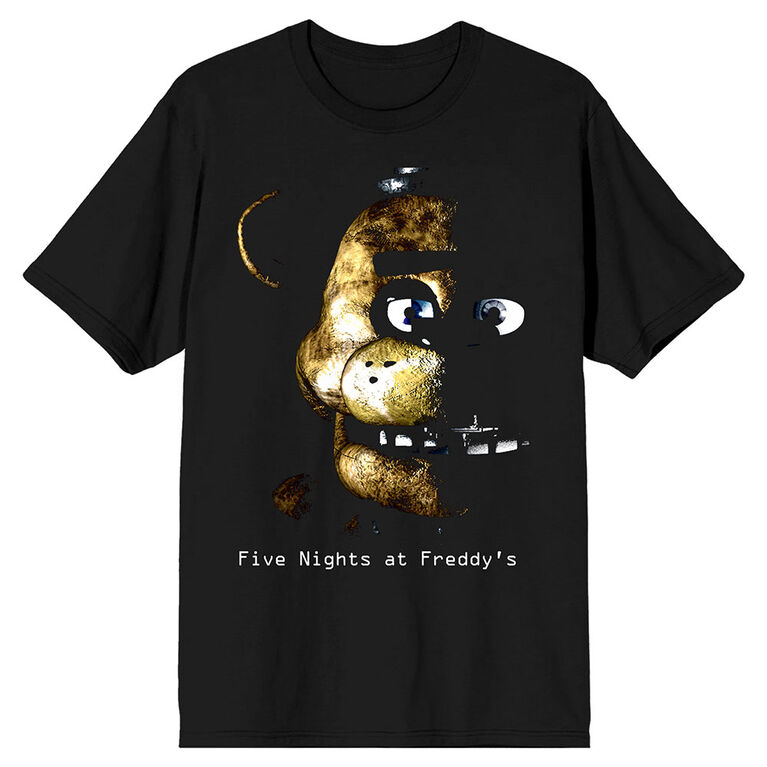 Five Nights at Freddy's Fazbear Face Black T-Shirt- Medium