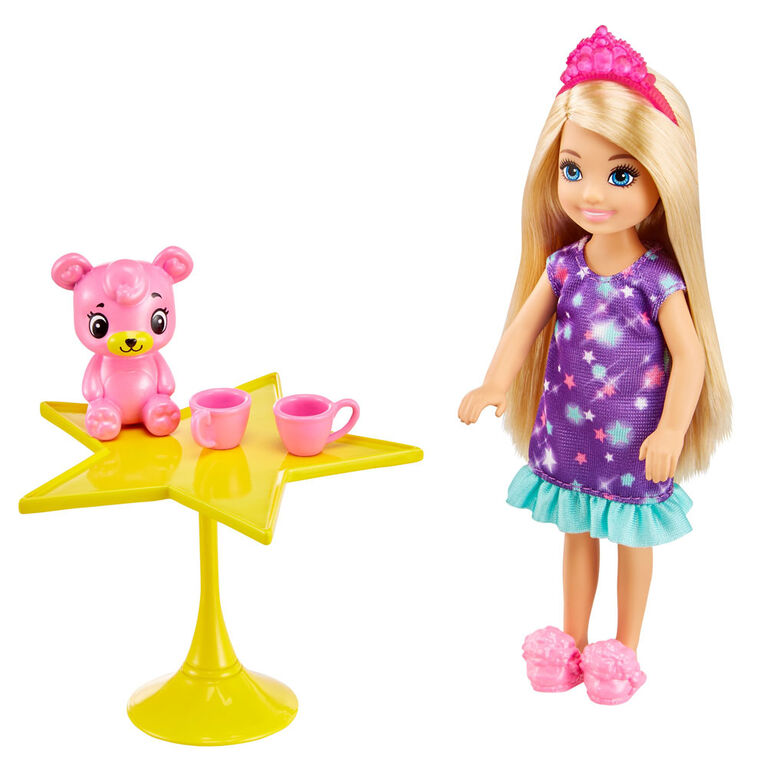 ​Barbie Dreamtopia Chelsea Princess Doll & Fairytale Sleepover Playset with Loft Bed, Swing, Moon Chairs & Unicorn Rocking Horse