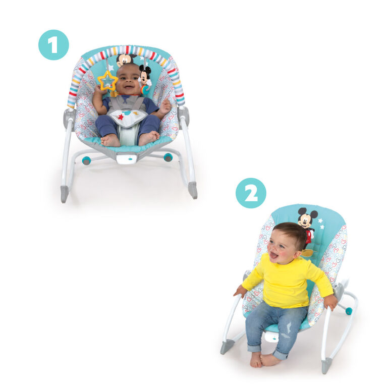 Bright Starts Disney Baby MICKEY MOUSE Original Bestie Infant to Toddler Rocker