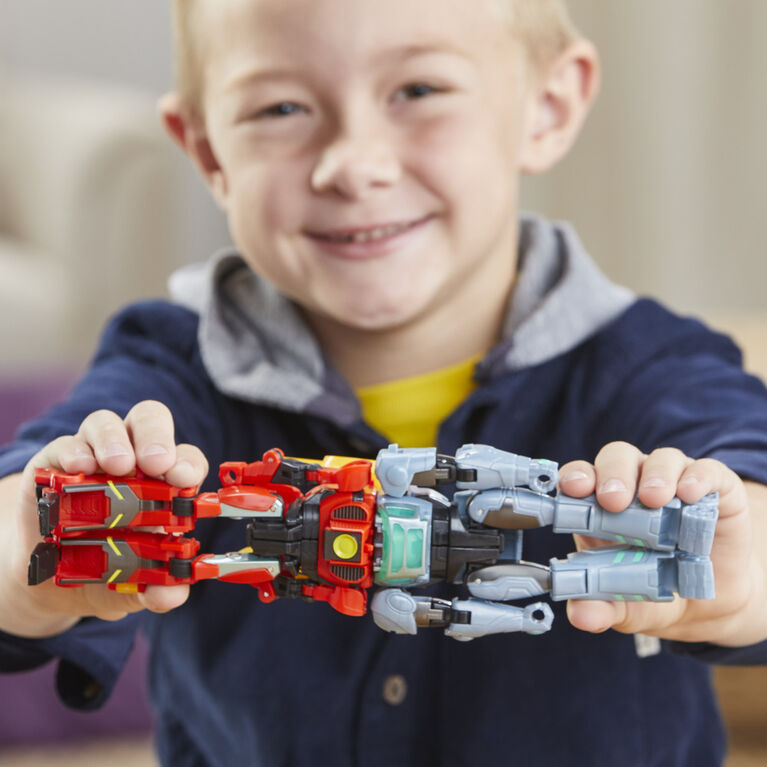 Transformers EarthSpark Cyber-Combiner, figurines Terran Twitch et Robby Malto