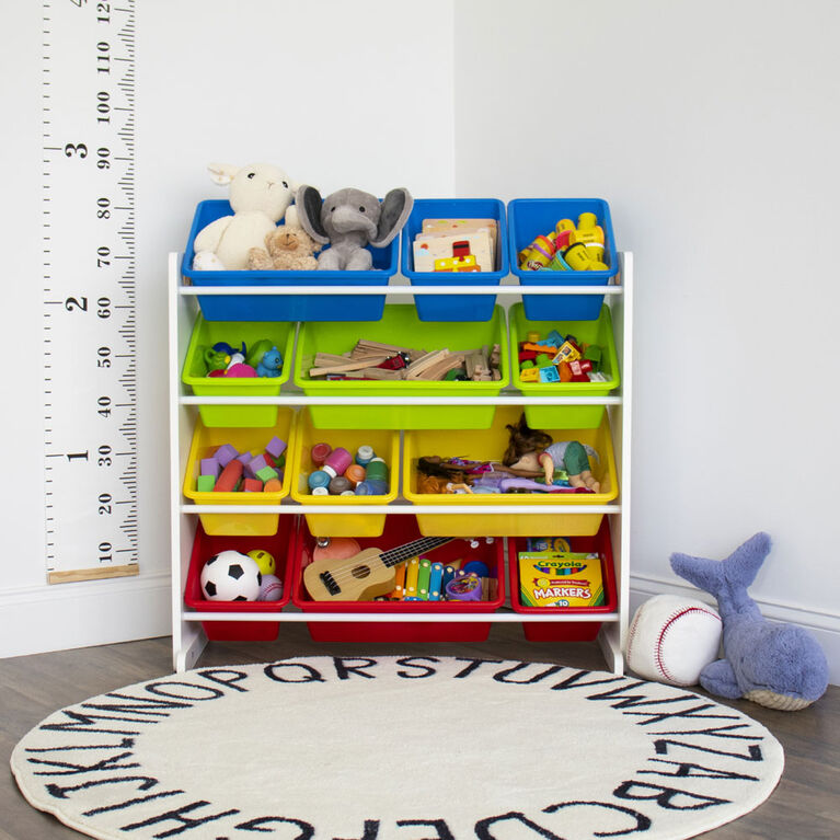 Toy Organizer with 12 Bins White/Primary