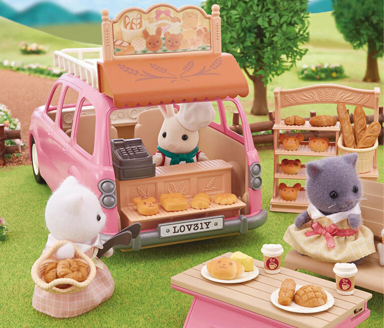 Minifourgonnette familiale de pique-nique Calico Critters, véhicule jouet pour poupées avec accessoires de pique-nique