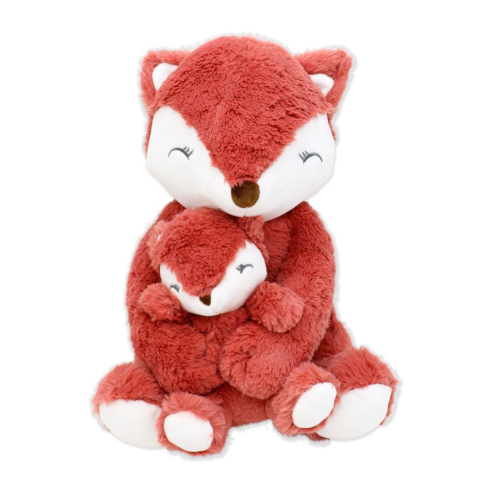Baby Mode Signature Mom & Baby Terracotta Fox Plush Toy