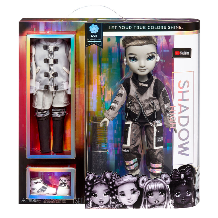 Shadow High Series 1 Ash Silverstone- Greyscale Boy Fashion Doll