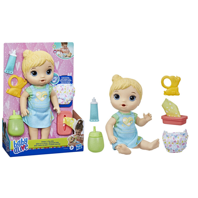 Baby Alive Bébé et sa couche, boit et mouille sa couche, couche  réutilisable en tissu, poupée - Notre exclusivité