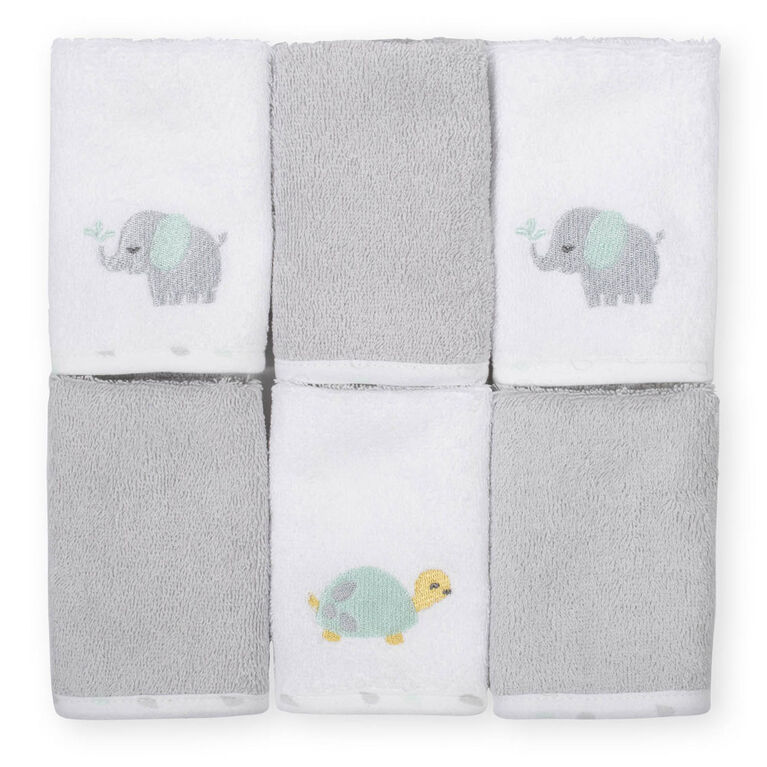 Débarbouillettes de Koala Baby paquet de 6 gris.