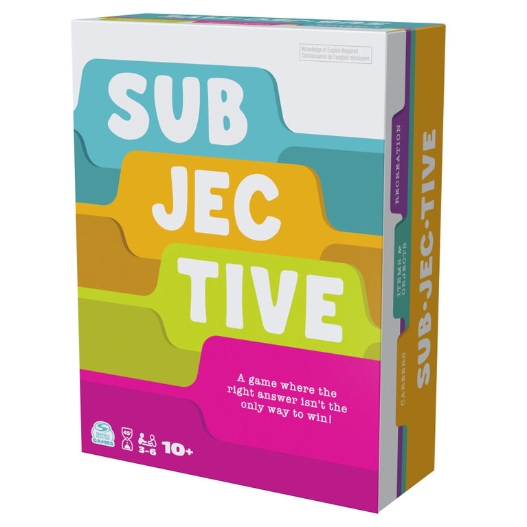 SUBJECTIVE, A Personality Trivia Game for Family Game Night - Card Game for 3-6 Players