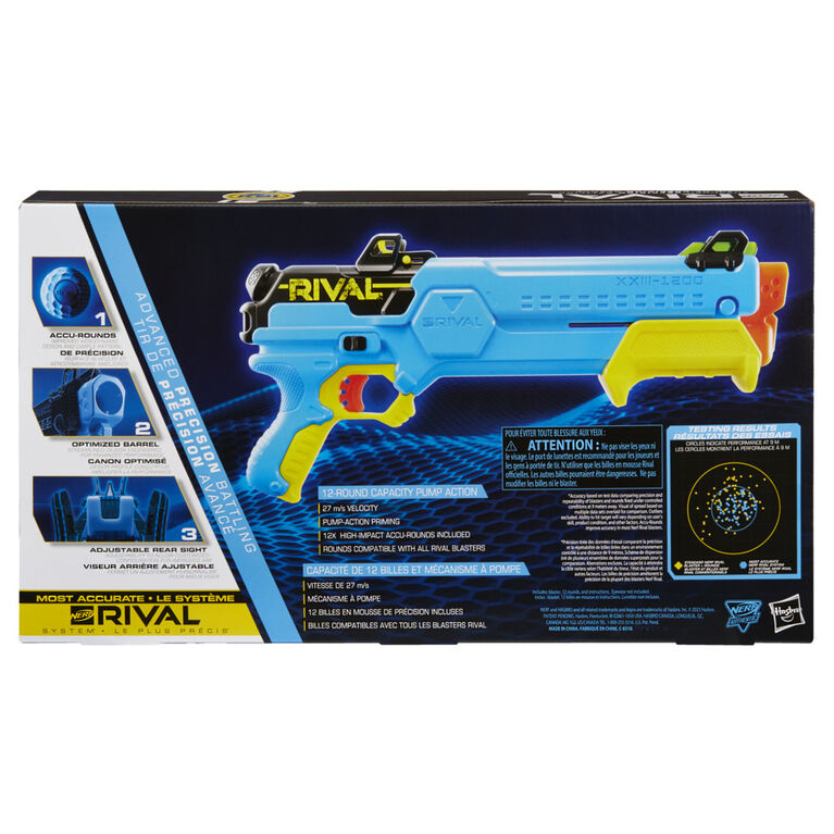 Nerf Rival Forerunner XXIII-1200 Nerf Blaster, 12 Round Capacity, 12 Nerf Rival Accu-Rounds, Most Accurate Nerf Rival System, Adjustable Sight
