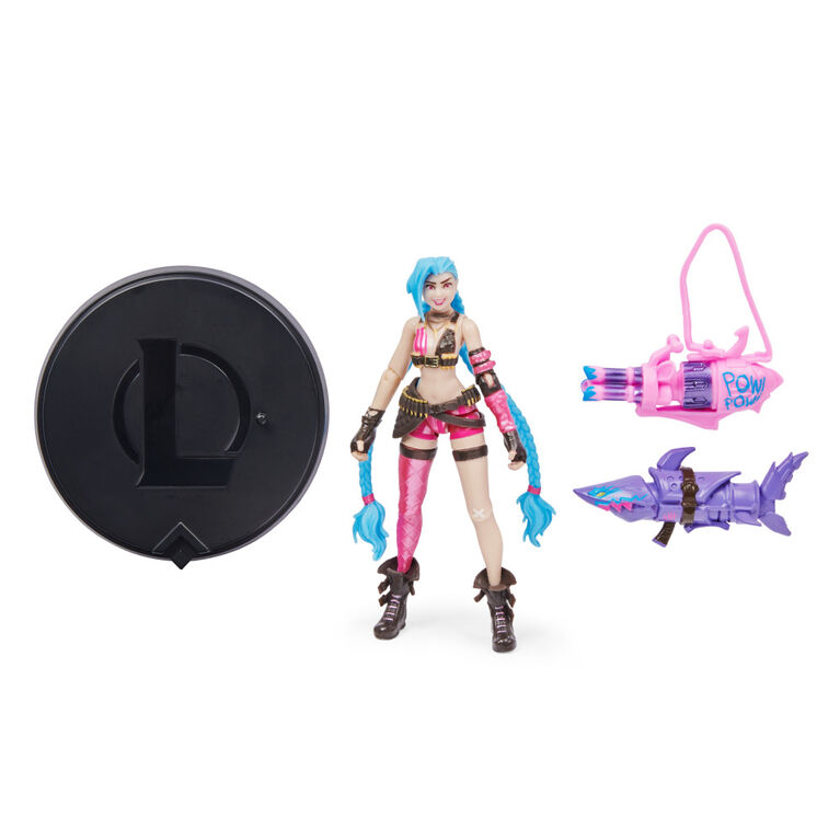 League of Legends, Coffret des Deux Cités avec figurine Jinx exclusive, Heimerdinger, Vi, Caitlyn et Ekko, Figurines à collectionner 10,2 cm, accessoires