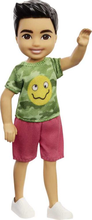 ​Barbie Chelsea Boy Doll (6-inch Brunette) Wearing Camo T-Shirt, Shorts and Sneakers