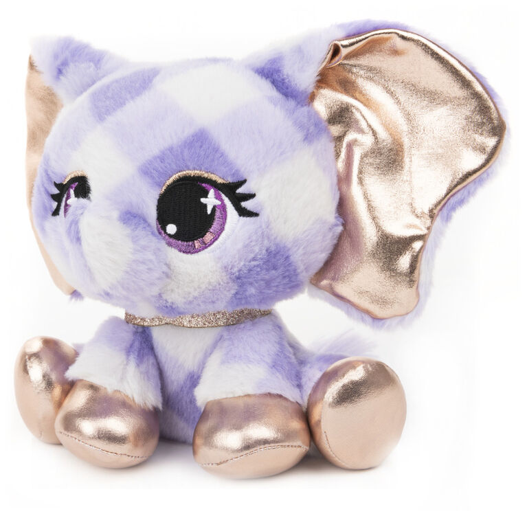 GUND P.Lushes Designer Fashion Pets, Ella L'Phante, éléphante en peluche de luxe douce et élégante, bleu et or, 15,2 cm