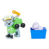 PAW Patrol, Big Truck Pups Rocky Action Figure with Clip-on Rescue Drone, Command Center Pod and Animal Friend